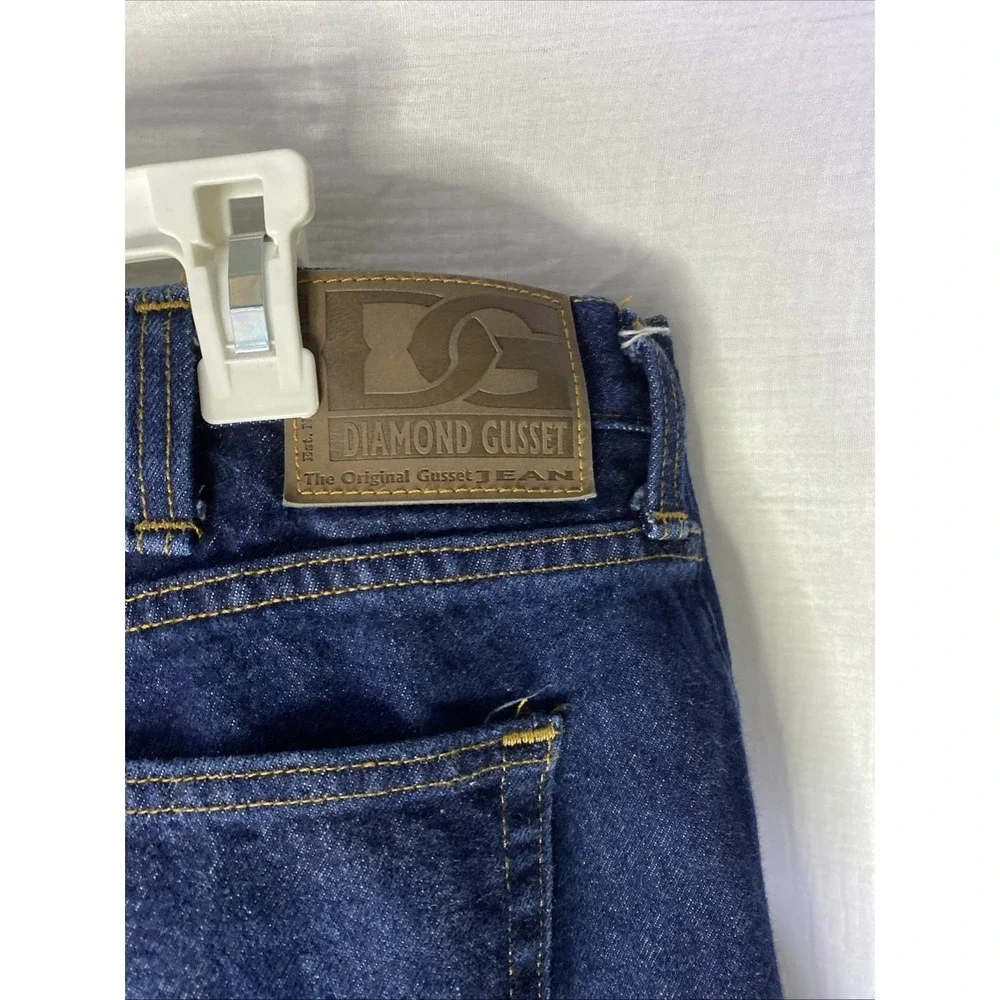 Diamond Gusset Jeans Men's Denim Blue 42x32 Cotton Made In USA Vintage Work